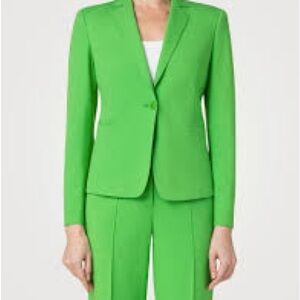 Akris Vibrant Green Women's Suit Jacket and matching trousers.